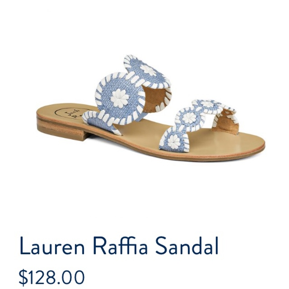 Jack Rogers Lauren Raffia sandal in blue/white